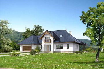  Projekt domu Pescara DCP338 (WOB1766) - projekt domu parterowego z poddaszem - Zdjęcie 1