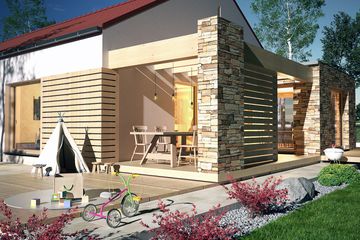  Projekt domu Ślęza z wiatą [A] (WRF2316) - projekt domu parterowego - Zdjęcie 4