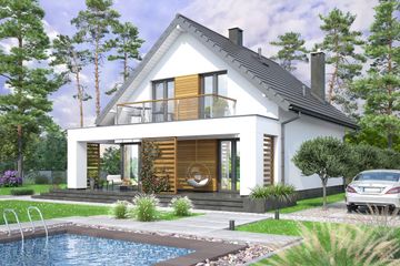  Projekt domu Lungo 4 modern (WOF1153) - projekt domu parterowego z poddaszem - Zdjęcie 2