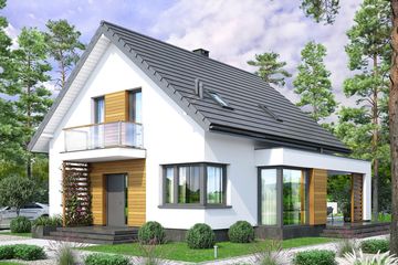  Projekt domu Lungo 4 modern (WOF1153) - projekt domu parterowego z poddaszem - Zdjęcie 1