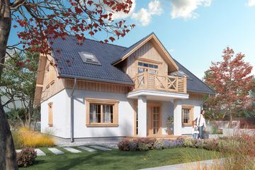  Projekt domu Dudek 5 (BSA2302) - projekt domu parterowego z poddaszem - Zdjęcie 3