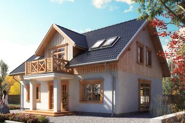  Projekt domu Dudek 5 (BSA2302) - projekt domu parterowego z poddaszem - Zdjęcie 1