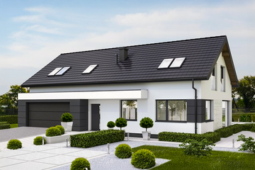  Projekt domu PióroArchitekci – 10 (KZN1004) - projekt domu parterowego z poddaszem - Zdjęcie 1