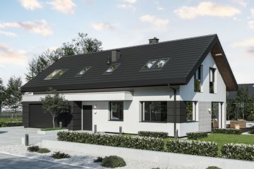  Projekt domu PióroArchitekci – 11 (KZN1005) - projekt domu parterowego z poddaszem - Zdjęcie 1