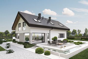  Projekt domu PióroArchitekci – 12 (KZN1007) - projekt domu parterowego z poddaszem - Zdjęcie 4