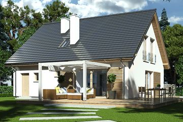  Projekt domu Harmonia Nova A strop monolityczny (WRR1113) - projekt domu parterowego z poddaszem - Zdjęcie 2