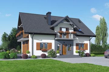  Projekt domu Andrzejówka 22 m (KRP2510) - projekt domu parterowego z poddaszem - Zdjęcie 1