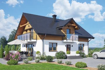  Projekt domu Cedrowo a1mk (KRP2511) - projekt domu parterowego z poddaszem - Zdjęcie 1