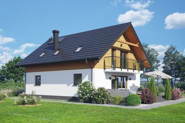  Projekt domu Cedrowo a1mk (KRP2511) - projekt domu parterowego z poddaszem - Zdjęcie 2