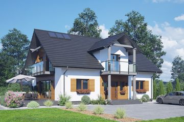  Projekt domu Darłowo a1m (KRP2512) - projekt domu parterowego z poddaszem - Zdjęcie 1