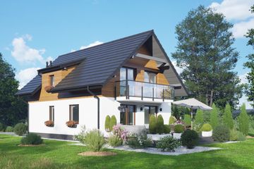  Projekt domu Gniazdowo a3 (KRP2515) - projekt domu parterowego z poddaszem - Zdjęcie 1