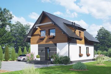  Projekt domu Gniazdowo a3 (KRP2515) - projekt domu parterowego z poddaszem - Zdjęcie 2