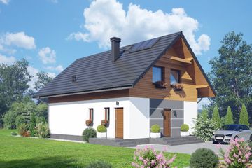  Projekt domu Gniazdowo a4 (KRP2517) - projekt domu parterowego z poddaszem - Zdjęcie 2