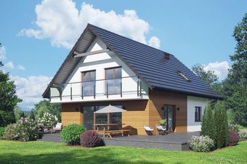  Projekt domu Gryfinowo a1m (KRP2518) - projekt domu parterowego z poddaszem - Zdjęcie 1
