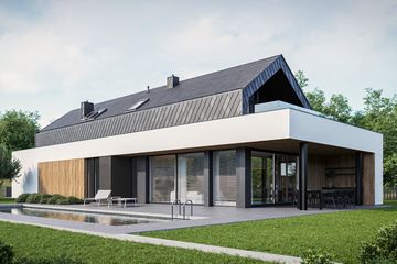  Projekt domu HomeKoncept 91 wariant 01 (KRX1157) - projekt domu parterowego z poddaszem - Zdjęcie 1