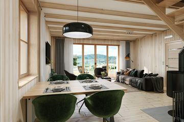  Projekt domu Chatka 2 drewniana (WAH2075) - projekt domu parterowego z poddaszem - Zdjęcie 4