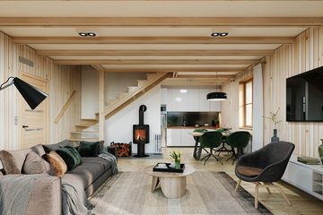  Projekt domu Chatka 2 drewniana (WAH2075) - projekt domu parterowego z poddaszem - Zdjęcie 5