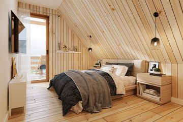  Projekt domu Chatka 2 drewniana (WAH2075) - projekt domu parterowego z poddaszem - Zdjęcie 6