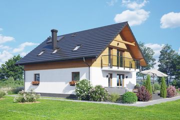  Projekt domu Cedrowo b1mk (KRP2525) - projekt domu parterowego z poddaszem - Zdjęcie 2