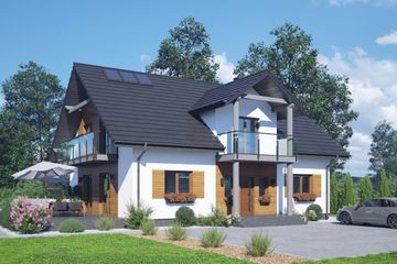  Projekt domu Darłowo b1m (KRP2526) - projekt domu parterowego z poddaszem - Zdjęcie 1