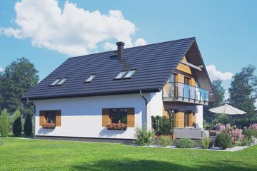  Projekt domu Darłowo b1m (KRP2526) - projekt domu parterowego z poddaszem - Zdjęcie 2