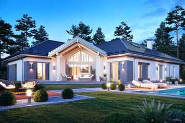  Projekt domu Willa Parkowa 6 modern A (WAH2076) - projekt domu parterowego - Zdjęcie 2