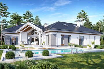  Projekt domu Willa Parkowa 6 modern A (WAH2076) - projekt domu parterowego - Zdjęcie 4