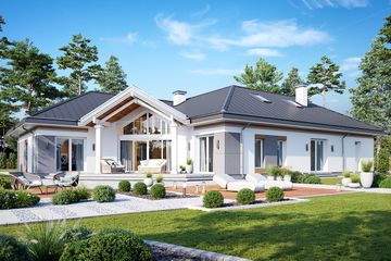  Projekt domu Willa Parkowa 6 modern B (WAH2077) - projekt domu parterowego - Zdjęcie 4