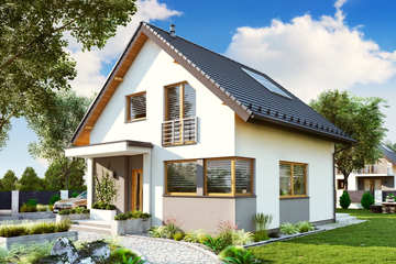  Projekt domu BW-70 wariant 1 (JGC1243) - projekt domu parterowego z poddaszem - Zdjęcie 1