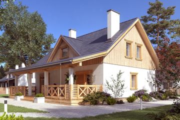  Projekt domu Puszek (BSA2308) - projekt domu parterowego z poddaszem - Zdjęcie 2