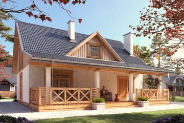  Projekt domu Puszek (BSA2308) - projekt domu parterowego z poddaszem - Zdjęcie 1