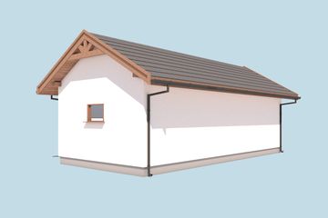  Projekt garażu G340 szkielet drewniany garaż jednostanowiskowy z pomieszczeniem gospodarczym (SLN2786) - projekt garażu parterowego - Zdjęcie 3