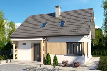  Projekt domu Sevilla 4 - na zgłoszenie do 70m2 (SLN2761) - projekt domu parterowego z poddaszem - Zdjęcie 1