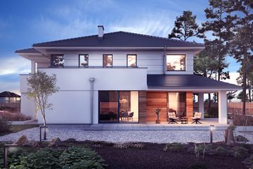  Projekt domu Willa sosnowa z garażem 2-st. [A1] (WRF2326) - projekt domu z pełnym piętrem - Zdjęcie 1