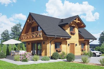  Projekt domu Żarki aa 70 dw (KRP2533) - projekt domu parterowego z poddaszem - Zdjęcie 1