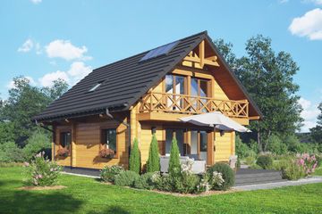 Projekt domu Żarki aa 70 dw (KRP2533) - projekt domu parterowego z poddaszem - Zdjęcie 2
