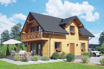  Projekt domu Żarki aa 70 dws (KRP2534) - projekt domu parterowego z poddaszem - Zdjęcie 1