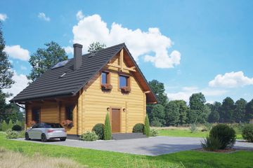  Projekt domu Grodziec aa 70 dw (KRP2536) - projekt domu parterowego z poddaszem - Zdjęcie 2