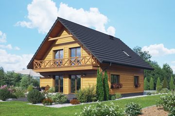  Projekt domu Gryfinowo b1 dws (KRP2537) - projekt domu parterowego z poddaszem - Zdjęcie 1