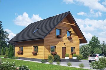  Projekt domu Gryfinowo b1 dws (KRP2537) - projekt domu parterowego z poddaszem - Zdjęcie 2