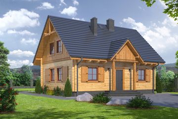 Projekt domu Hoczew średnia 13 dw (KRP2538) - projekt domu parterowego z poddaszem - Zdjęcie 1