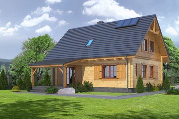 Projekt domu Hoczew średnia 13 dw (KRP2538) - projekt domu parterowego z poddaszem - Zdjęcie 2