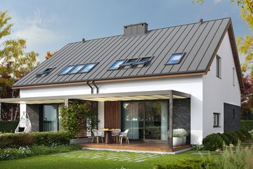  Projekt domu Eco 19 - bliźniak (WOZ1054) - projekt domu parterowego z poddaszem - Zdjęcie 2