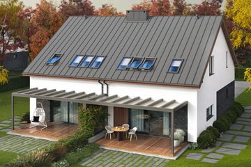  Projekt domu Eco 19 - bliźniak (WOZ1054) - projekt domu parterowego z poddaszem - Zdjęcie 3