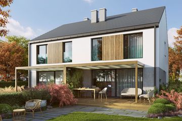  Projekt domu Eco 44 - bliźniak (WOZ1057) - projekt domu z pełnym piętrem - Zdjęcie 4