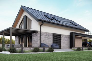  Projekt domu uA226 (WCB1316) - projekt domu parterowego z poddaszem - Zdjęcie 1