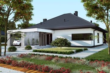 Projekt domu KA206 T (PKT1206) - projekt domu parterowego - Zdjęcie 1
