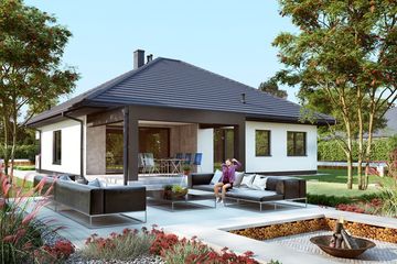  Projekt domu KA206 T (PKT1206) - projekt domu parterowego - Zdjęcie 2