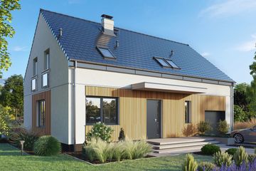  Projekt domu Jaskółka 8 z garażem (WRL1063) - projekt domu parterowego z poddaszem - Zdjęcie 1