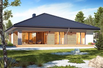  Projekt domu Klara III z garażem 1-st. [A] (WRF2324) - projekt domu parterowego - Zdjęcie 2